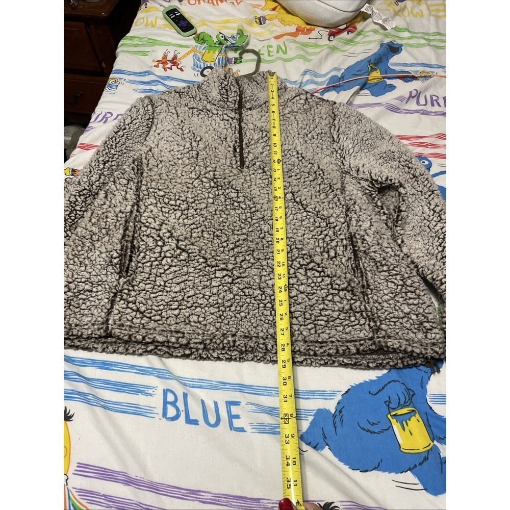 Linda Anderson Womens Pullover Fleece Sherpa Jacket Multicolor 1/4 Zip Pocket XL - Picture 6 of 7